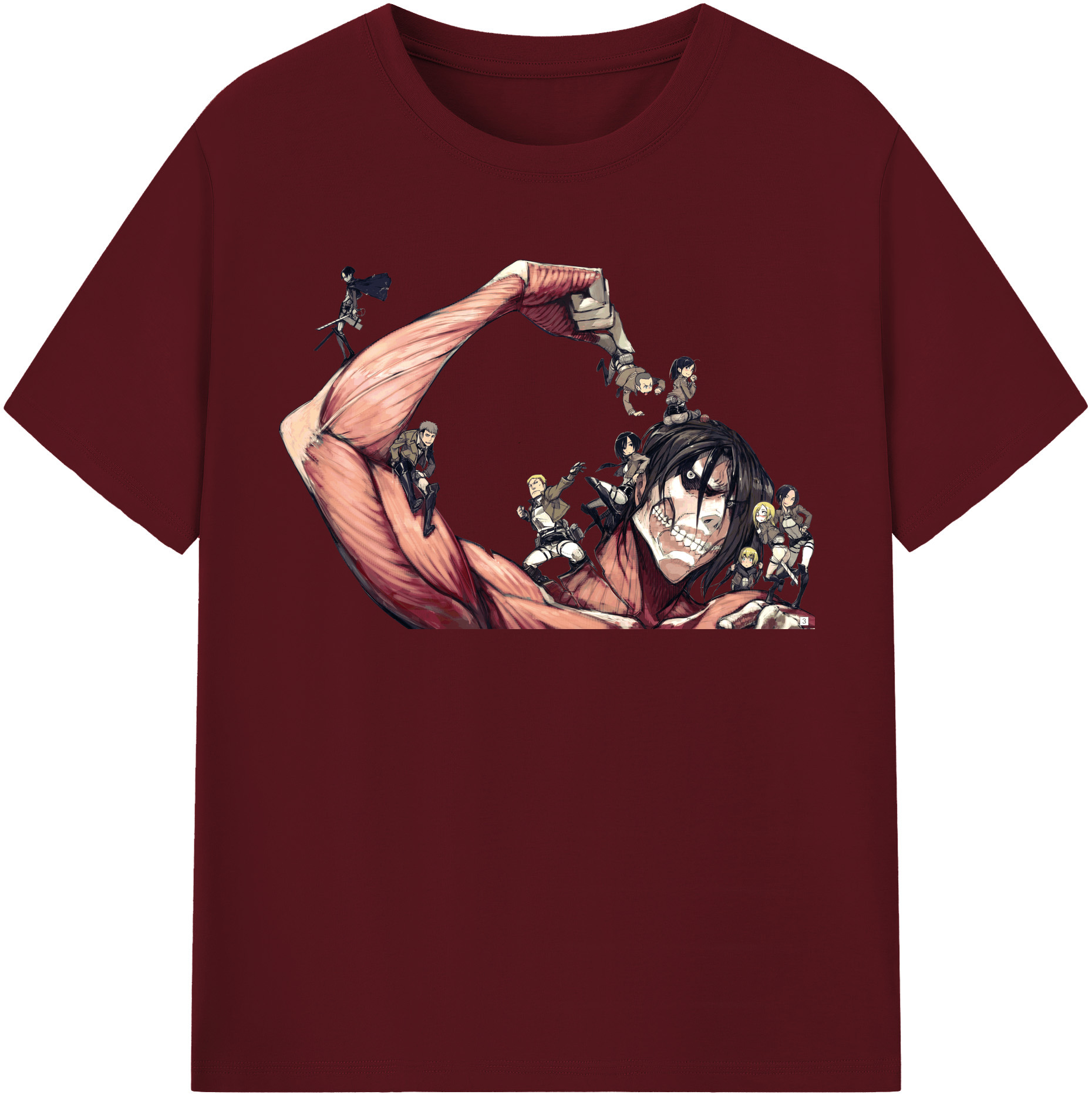 （画像用） 進撃の巨人 Attack on Titan 綿100％半袖Tシャツ（フロントプリント）